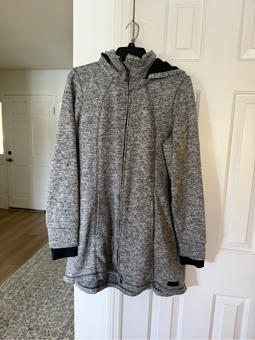 Calvin Klein Heather Gray Hooded Zip-Up Trench Coat